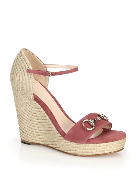 gucci pink wedges